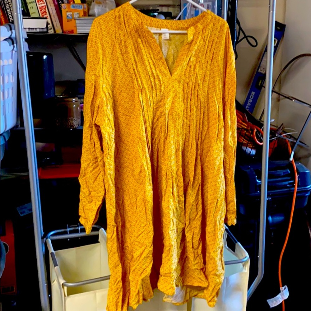 Old Navy XXL Mustard Babydoll Dress